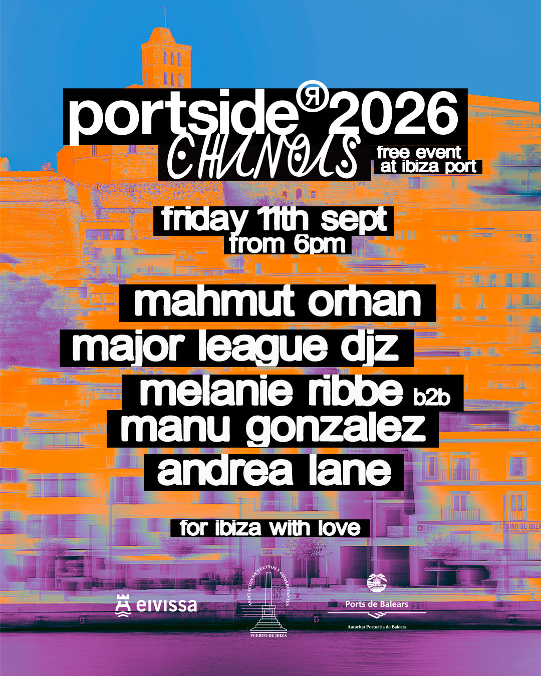 Chinois Ibiza holds a second free ‘PORTSIDE’ party this year  ‘For Ibiza, With Love’: on Friday 11th September, 6pm-midnight