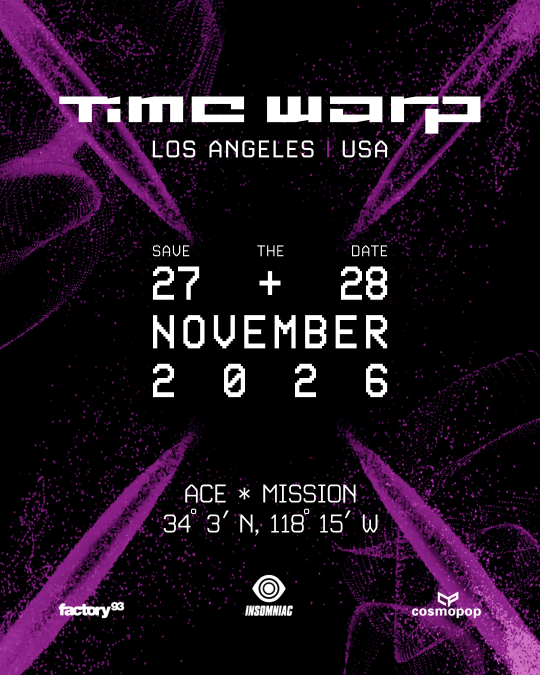 Time Warp Announces Debut Los Angeles Edition, November 27-28, 2026