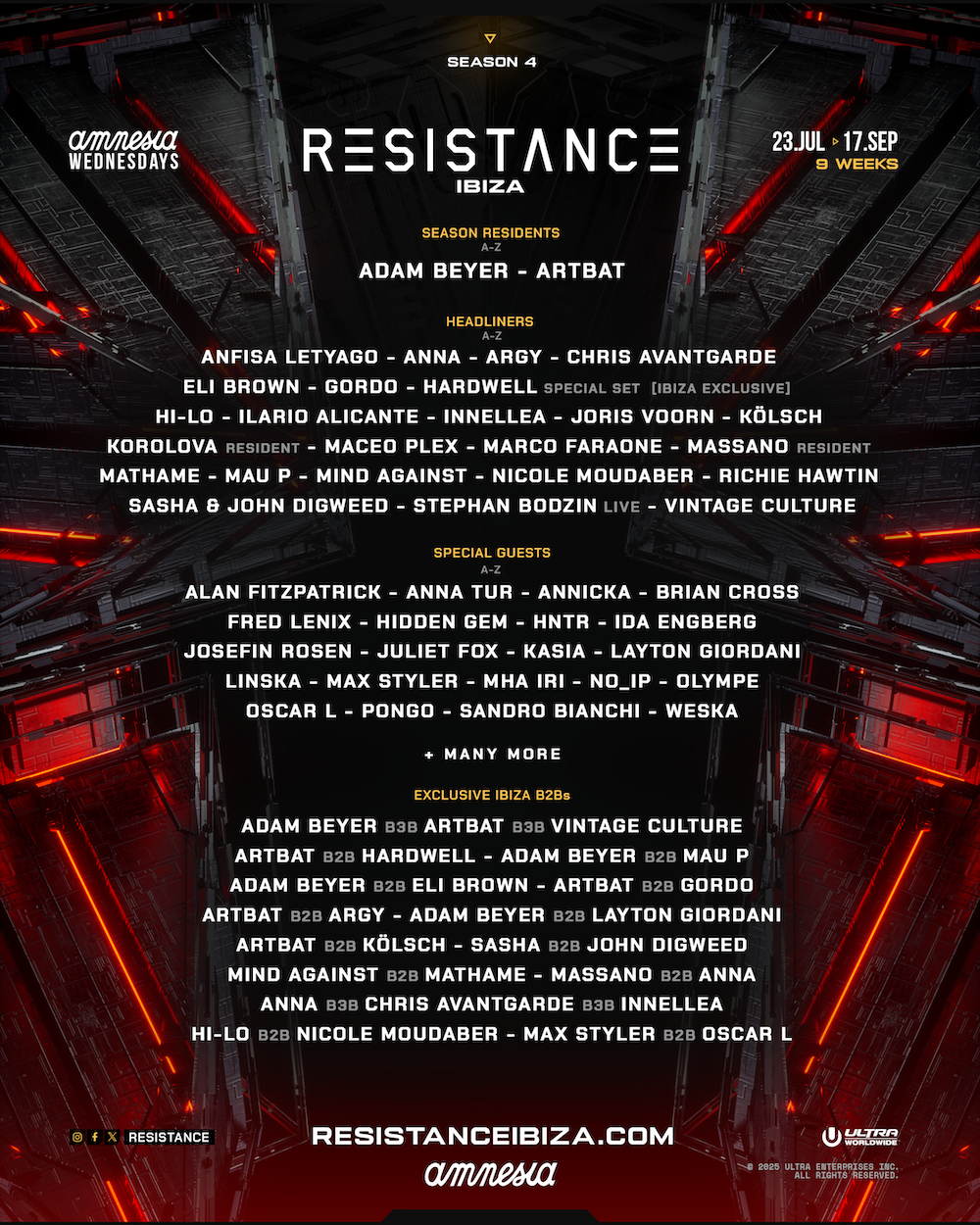 RESISTANCE announces season lineup for Ibiza summer residency at Amnesia