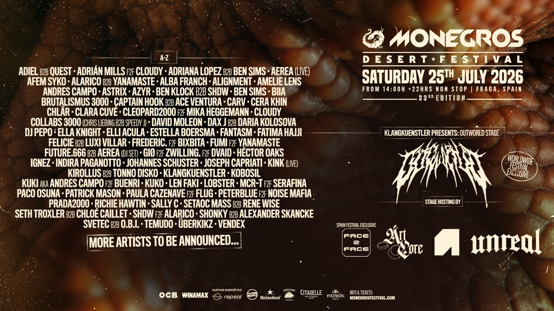 The desert gets ready for a new rave: first artists confirmed for Monegros Desert Festival 2026