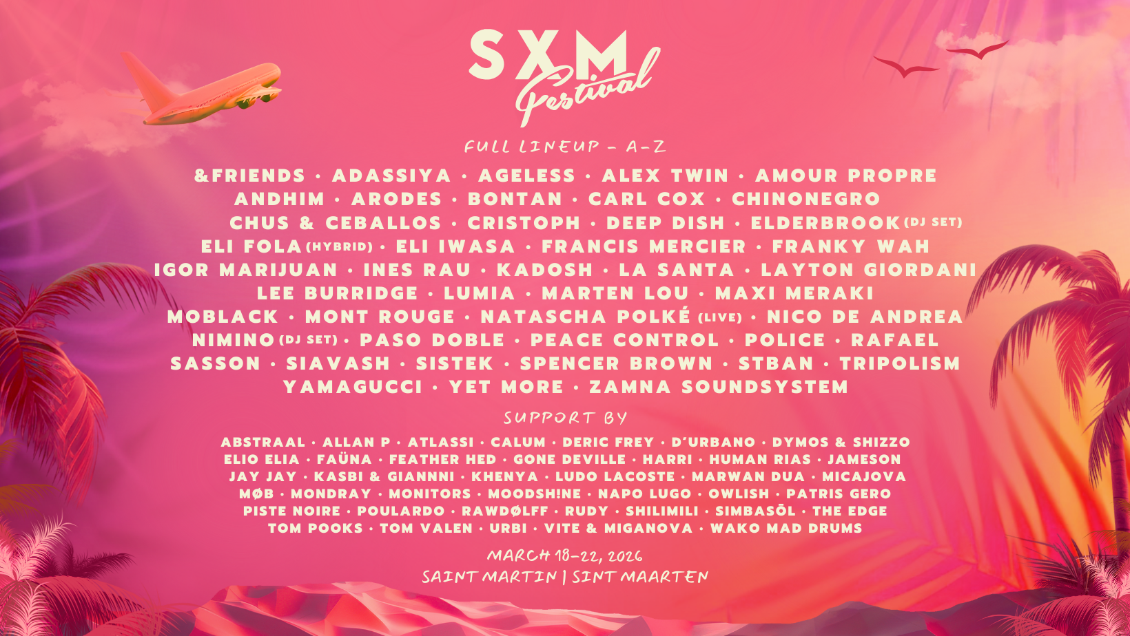 SXM Festival 2026 adds more names to reveal it's full lineup
