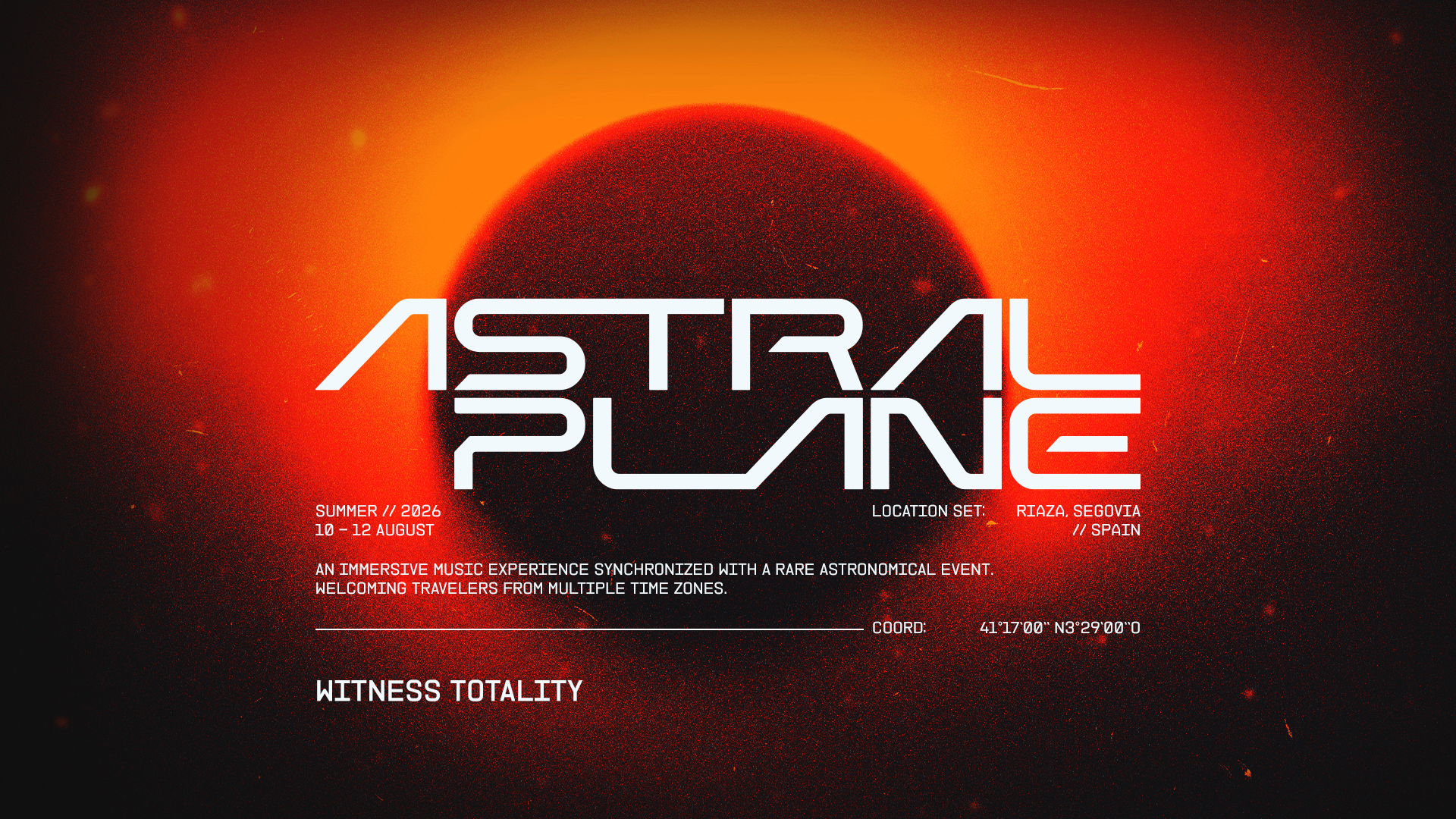 Astral Plane: Total Eclipse Festival announces day splits & adds more names: Chez Damier, Laia, Marrøn, Matt Sassari and more