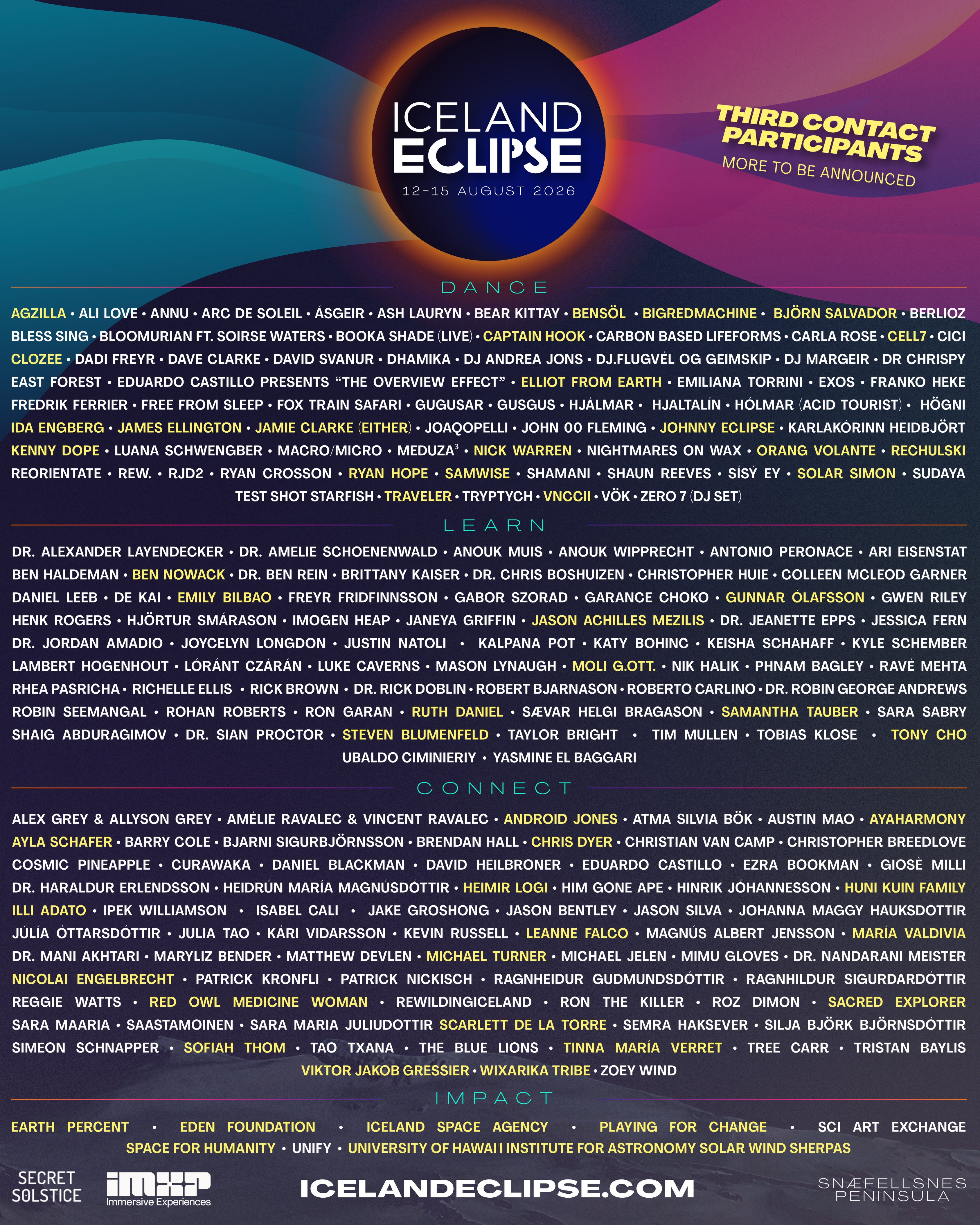 Iceland Eclipse Festival Reveals Third Contact Programming 