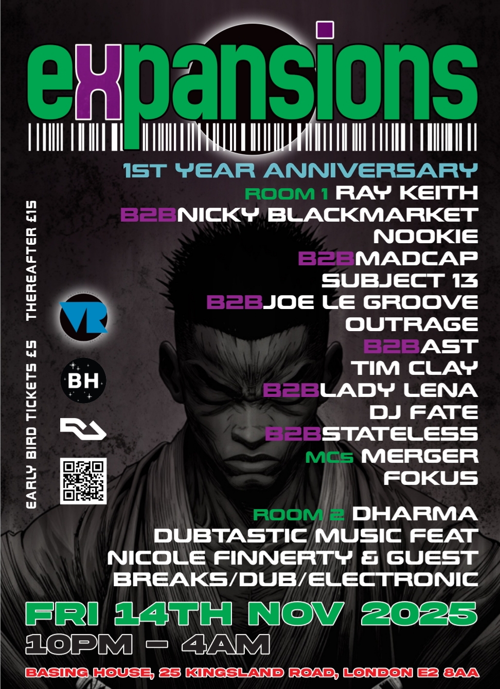 eXpansions Celebrates 1st Anniversary with Ray Keith, Nicky Blackmarket, Nookie (UK), Madcap, Outrage, Lady Lena, Subject 13, Dharma + More