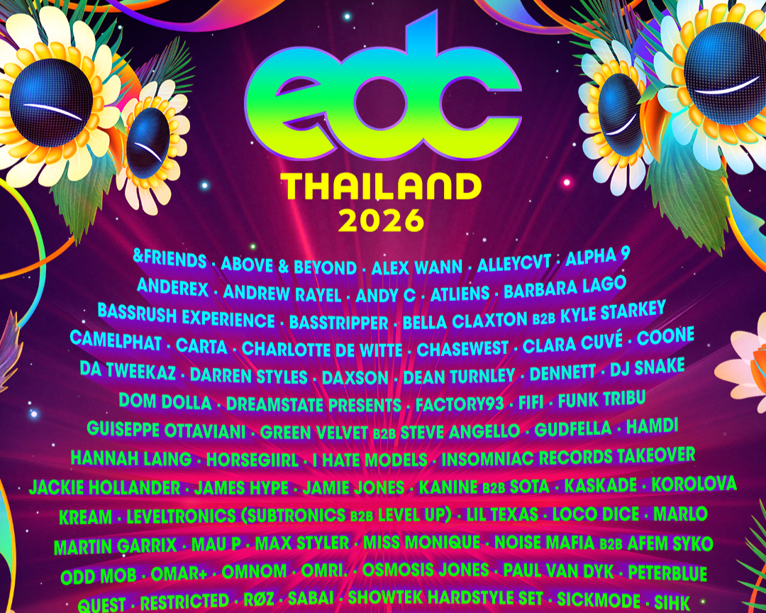 EDC Thailand announces artist lineup for December 2026 edition
