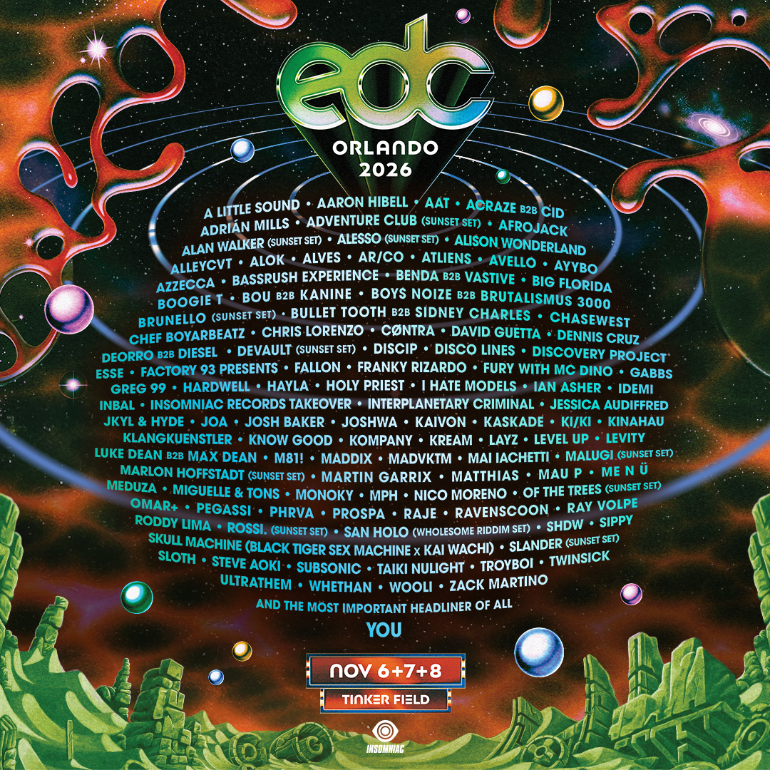 EDC Orlando Announces Artist Lineup For 2026 Edition, November 6-8