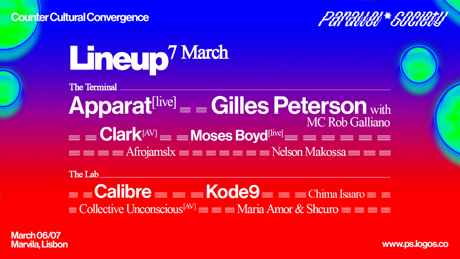 Apparat, Gilles Peterson, Clark, Moses Boyd, Calibre & Kode9 Announced For Parallel Society Lisbon 2026